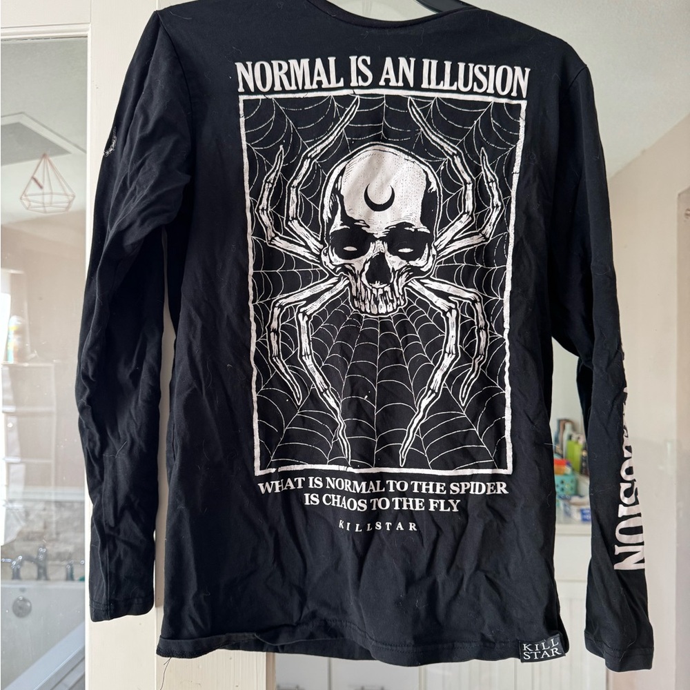 Killstar Black and White Skull Long Sleeve Tee